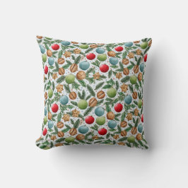 Watercolor Christmas Throw Pillow Kissen