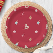 Watercolor Christmas Toys and Sweets Pappteller