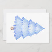 Watercolor Christmas Tree Blue Winter Einladung (Vorderseite)