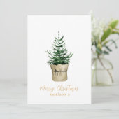 Watercolor Christmas Tree boho Stil Einladung (Stehend Vorderseite)