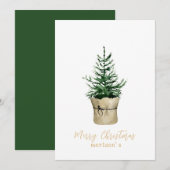 Watercolor Christmas Tree boho Stil Einladung (Vorne/Hinten)
