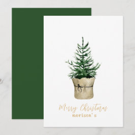Watercolor Christmas Tree boho Stil Einladung