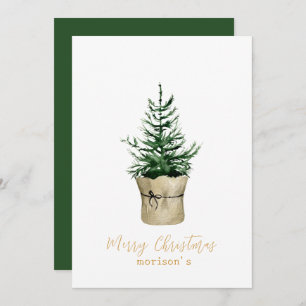 Watercolor Christmas Tree boho Stil Einladung