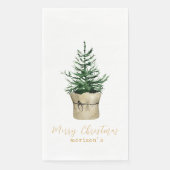 Watercolor Christmas Tree boho Stil Serviette (Vorderseite)