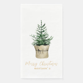 Watercolor Christmas Tree boho Stil Serviette