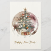 Watercolor Christmas Tree Briefpapier (Vorderseite)