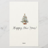 Watercolor Christmas Tree Briefpapier (Rückseite)