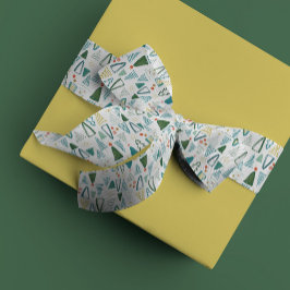 Watercolor Christmas Tree Christmas Satinband