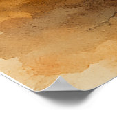 Watercolor Christmas Tree & Cozy Fireplace Holiday Poster (Ecke)