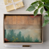 Watercolor Christmas Tree & Cozy Fireplace Holiday Seidenpapier (Geschenk)