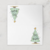 Watercolor Christmas Tree Feliz Navidad | Feiertag Platzkarte (Außenseite Aufgefaltet)