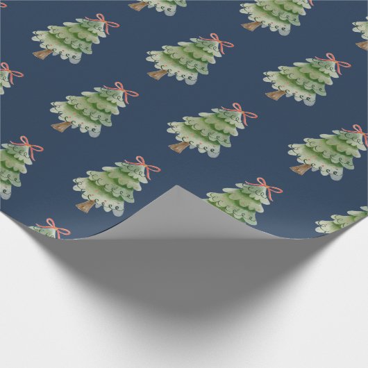 watercolor christmas tree geschenkpapier (Ecke)