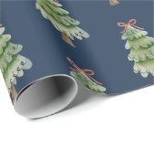 watercolor christmas tree geschenkpapier (Rolleneckpunkt)