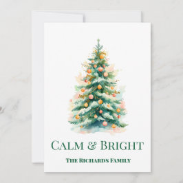 Watercolor Christmas Tree Holiday Card Feiertagskarte