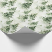 Watercolor Christmas Tree Holiday Pattern Geschenkpapier (Ecke)