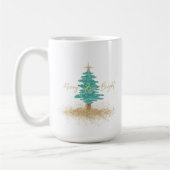 Watercolor Christmas Tree "Merry & Bright" Holiday Kaffeetasse (Links)