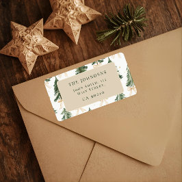 Watercolor Christmas Tree Return Address Label Adressaufkleber