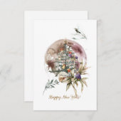 Watercolor Christmas Tree Stationery  Mitteilungskarte (Vorne/Hinten)