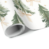 Watercolor Christmas Tree Wrapping Paper Geschenkpapier (Rolleneckpunkt)