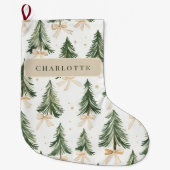 Watercolor Christmas Tree Wrapping Paper Großer Weihnachtsstrumpf (Vorderseite)