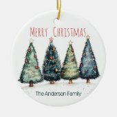 Watercolor Christmas Trees Ornament | Custom Name (Vorne)