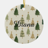 Watercolor Christmas Trees Personalized Ornament (Vorne)