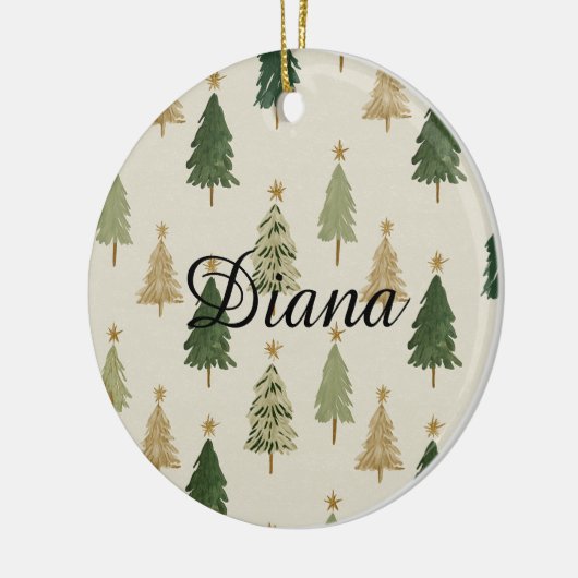 Watercolor Christmas Trees Personalized Ornament (Links)
