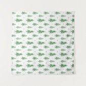 Watercolor Christmas Trees Seamless Pattern Wandteppich (Vorderseite (Horizontal))