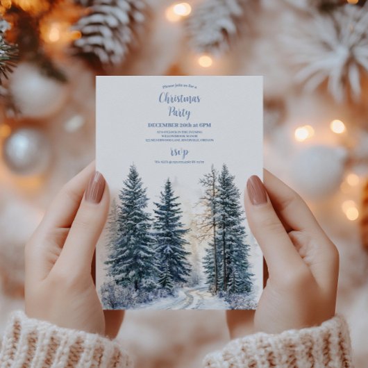 Watercolor Christmas Winter Wonderland Einladung