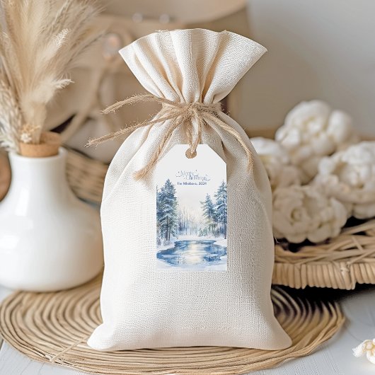 Watercolor Christmas Winter Wonderland Geschenkanhänger