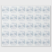 Watercolor Christmas Winter Wonderland Geschenkpapier (Flach)