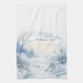 Watercolor Christmas Winter Wonderland Geschirrtuch (Vertikal)