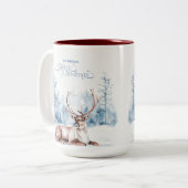 Watercolor Christmas Winter Wonderland Zweifarbige Tasse (Vorderseite Links)