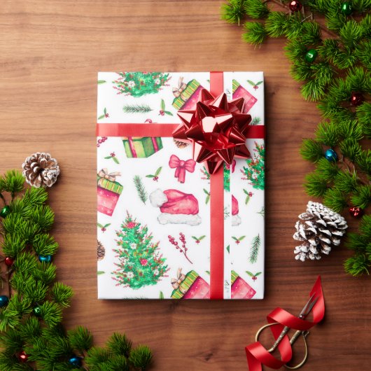 Watercolor Christmas Wrapping Paper Geschenkpapier (Feiertagsgeschenk)