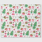 Watercolor Christmas Wrapping Paper Geschenkpapier (Flach)