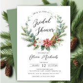 Watercolor Christmas Wreath Bridal Shower Einladung