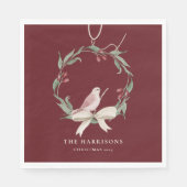 Watercolor Christmas Wreath Personalized Serviette (Vorderseite)