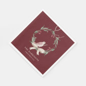 Watercolor Christmas Wreath Personalized Serviette (Ecke)