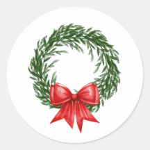 Watercolor Christmas Wreath Stickers
