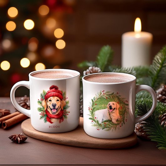 Watercolor Christmas Yellow Labrador Dog Kaffeetasse