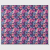 Watercolor Chrysanthemums Wrapping Paper Roll Geschenkpapier (Flach)