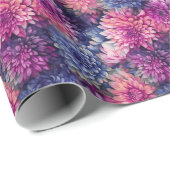 Watercolor Chrysanthemums Wrapping Paper Roll Geschenkpapier (Rolleneckpunkt)