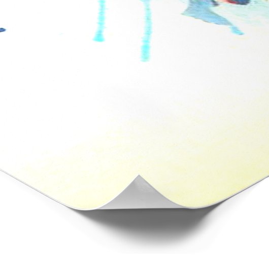 Watercolor Circle Dance Poster (Ecke)