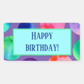 Watercolor Circles Birthday Banner (Horizontal)