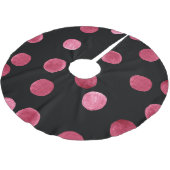 Watercolor Circles Black Background Patches Polyester Weihnachtsbaumdecke (Schrägansicht)