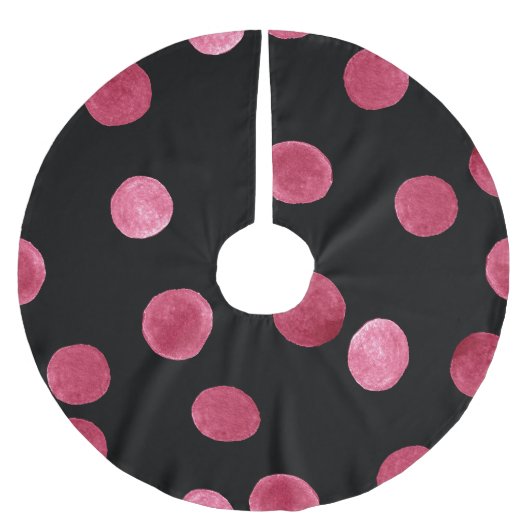 Watercolor Circles Black Background Patches Polyester Weihnachtsbaumdecke (Vorderseite)