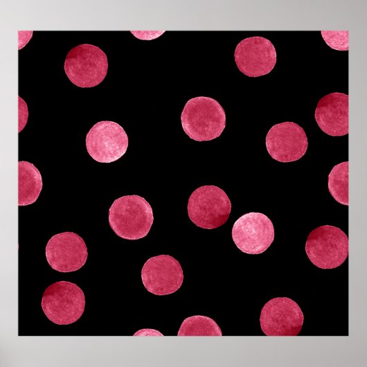 Watercolor Circles Black Background Patches Poster (Vorne)