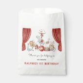 Watercolor Circus Animals Birthday Thank you Geschenktütchen (Vorderseite)