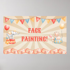 Watercolor Circus Animals Geburtstagsparty Poster