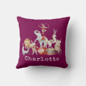 Watercolor Circus Animals Juggling Elephant Design Kissen (Rückseite)